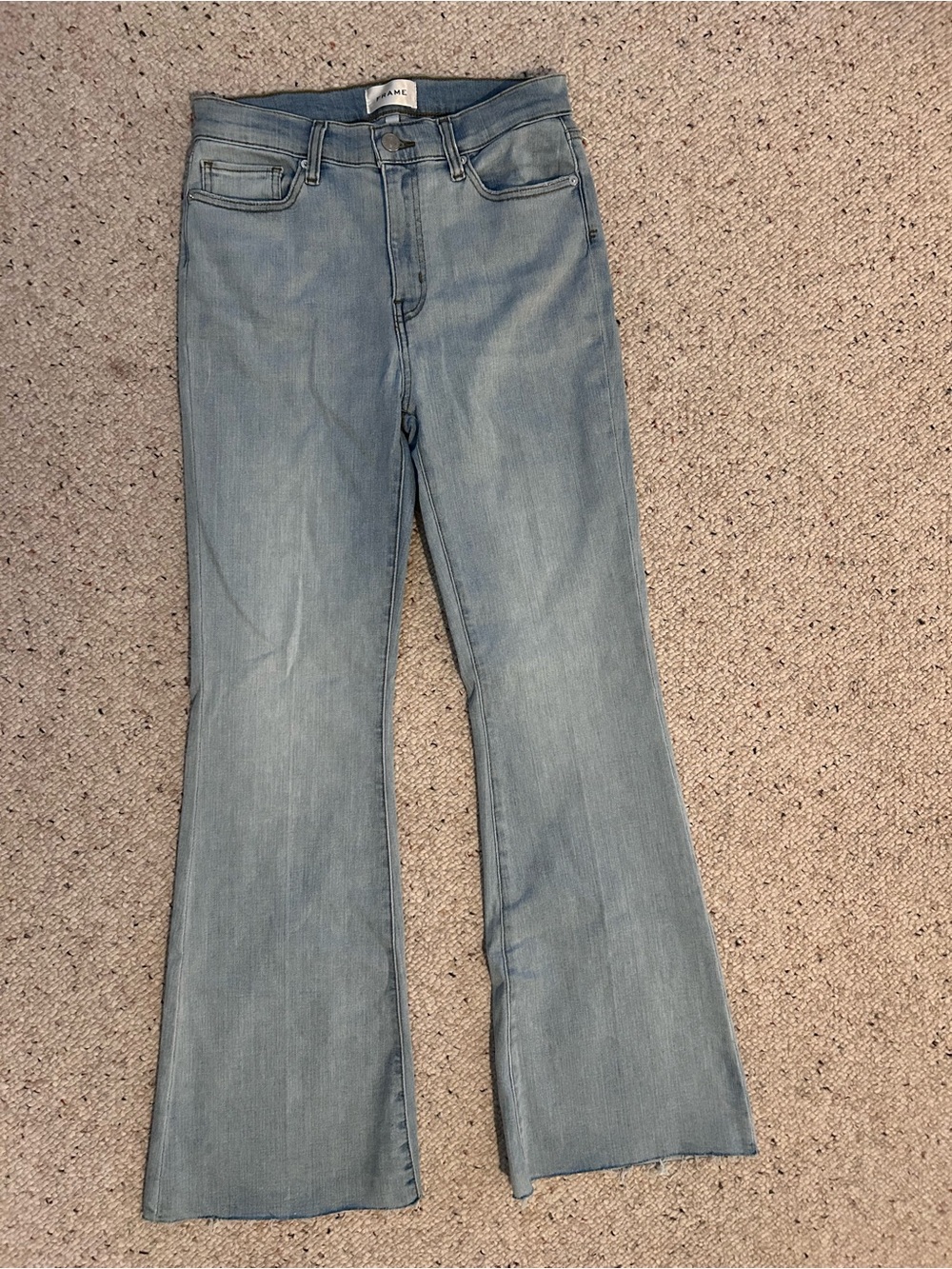 Frame Denim Pale Blue Flare Jeans